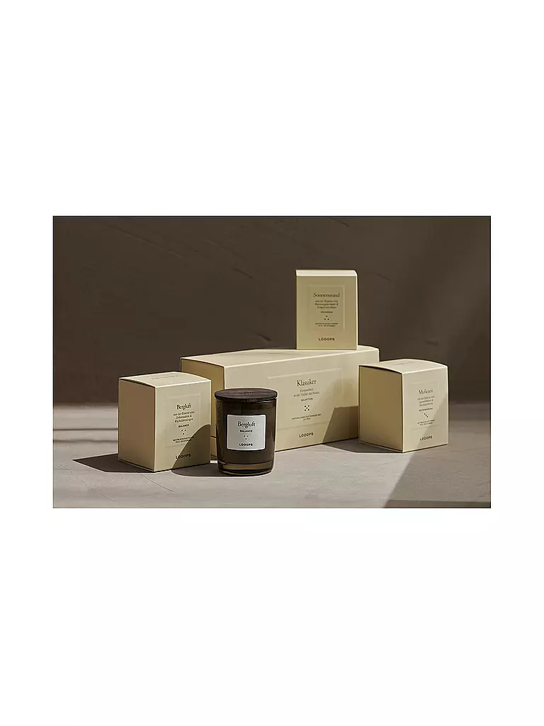 LOOOPS | Caja de regalo de velas perfumadas 3 piezas KLASSIK | Verde oscuro