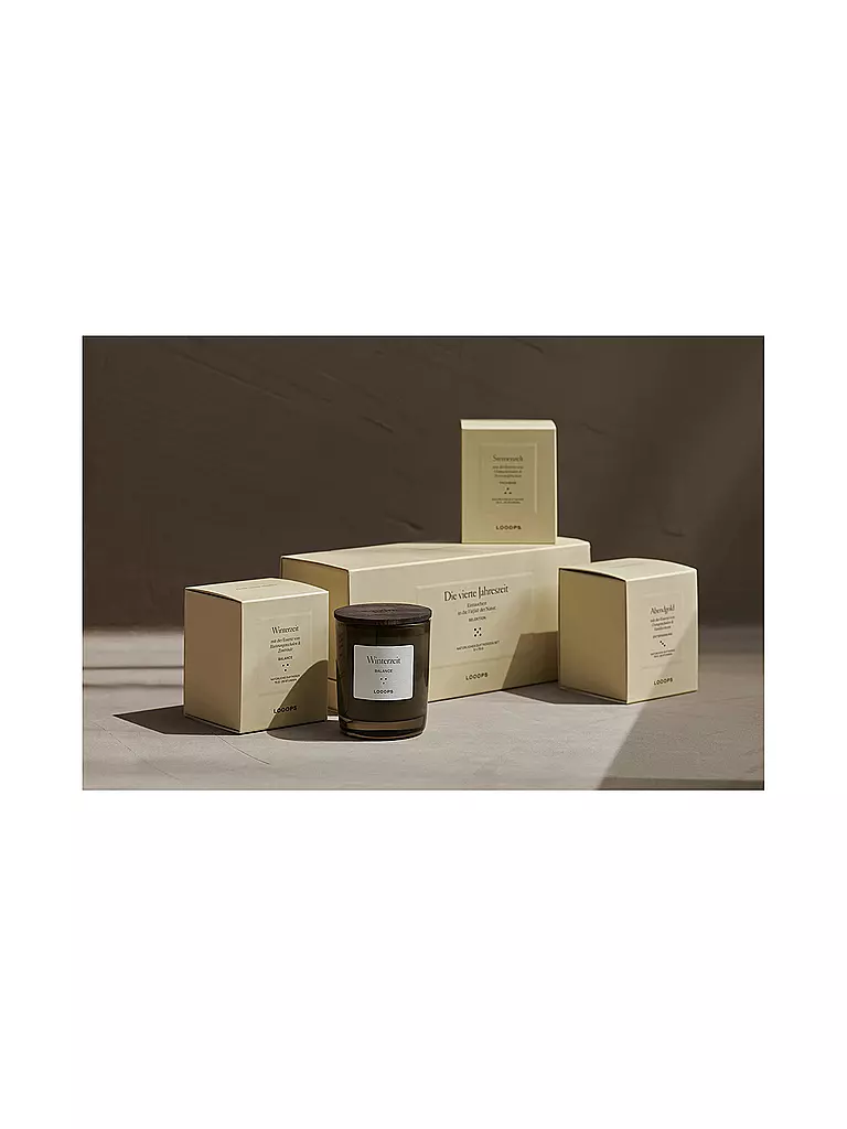 LOOOPS | Caja de regalo de velas perfumadas de 3 piezas LA CUARTA ESTACIÓN | Verde oscuro