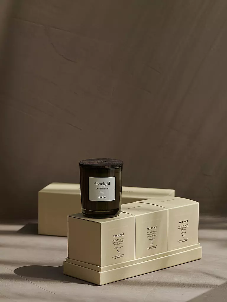 LOOOPS | Caja de regalo de velas perfumadas de 3 piezas LA CUARTA ESTACIÓN | Verde oscuro