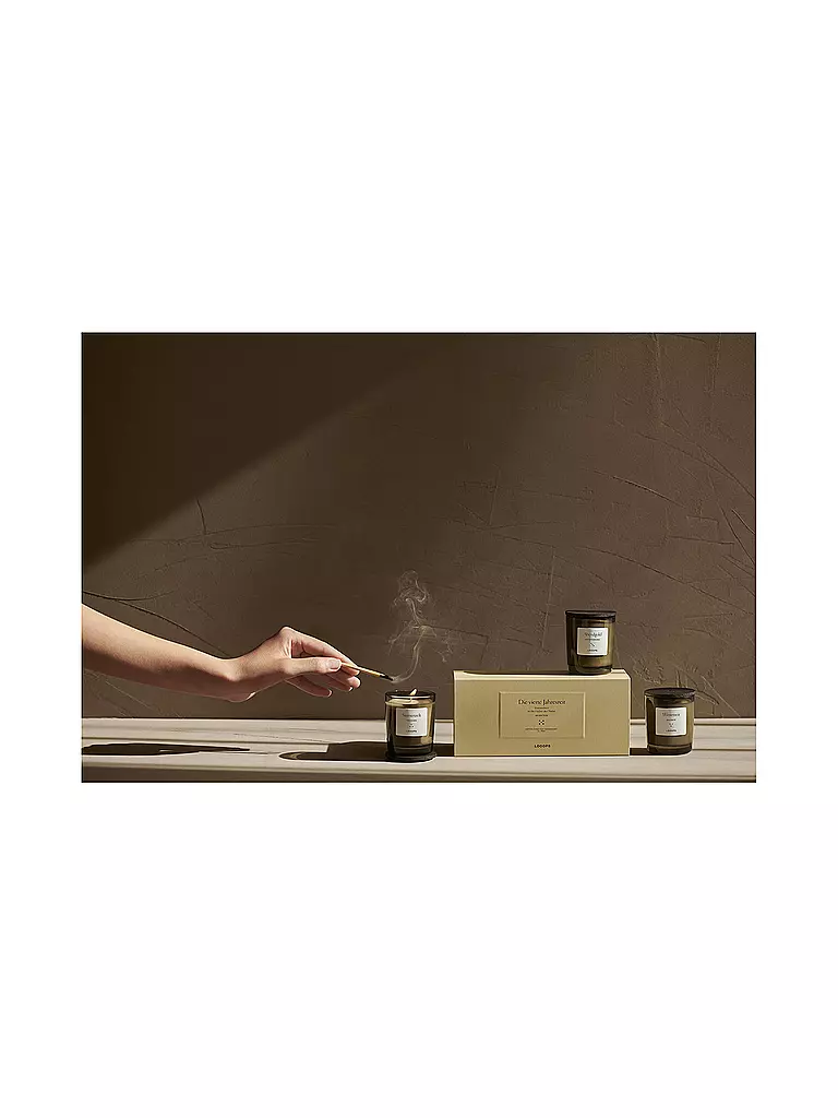 LOOOPS | Caja de regalo de velas perfumadas de 3 piezas LA CUARTA ESTACIÓN | Verde oscuro