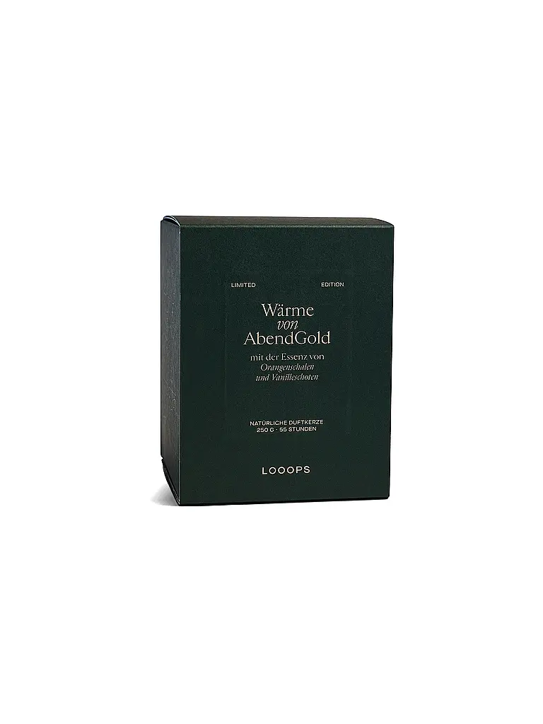 LOOOPS | Vela perfumada 250g Calor de Oro Vespertino | Verde oscuro
