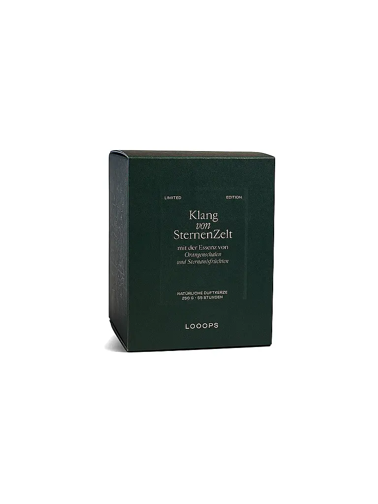 LOOOPS | Vela perfumada 250g Sonido de Cúpula Estelar | Verde oscuro