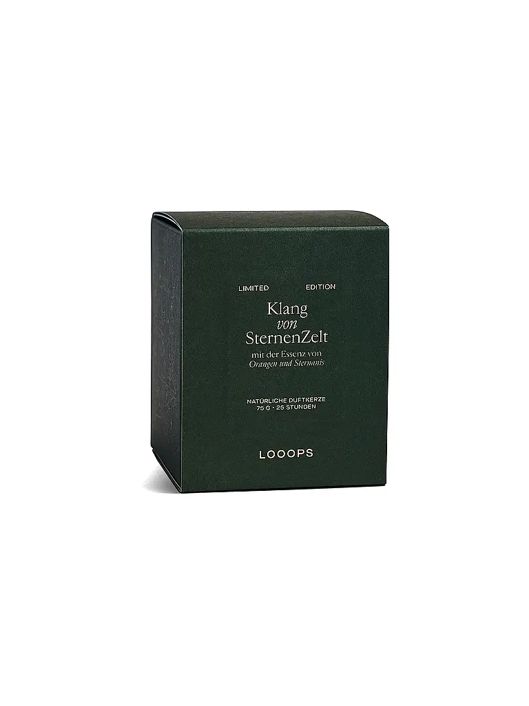 LOOOPS | Vela perfumada 75g Sonido de la Bóveda Celeste | Verde oscuro