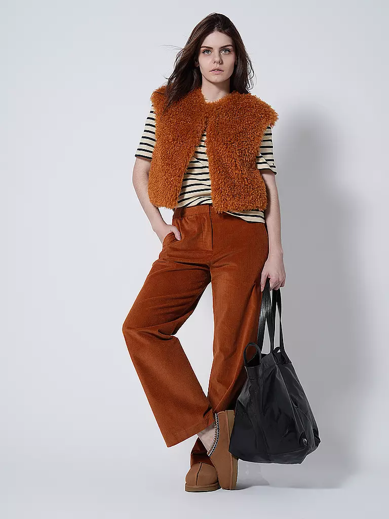 LUISA CERANO | Chaleco con aspecto de piel | Naranja