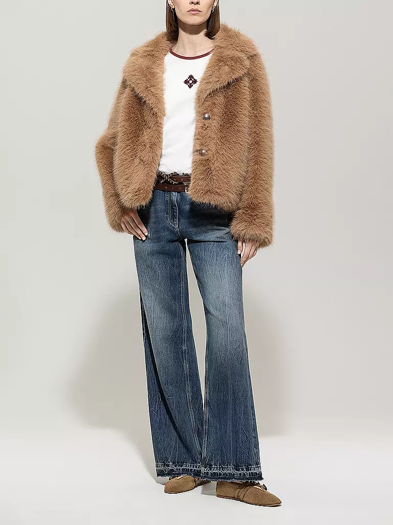 LUISA CERANO | Chaqueta de aspecto de piel | Marrón claro