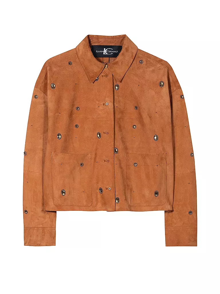 LUISA CERANO | Chaqueta de cuero | Naranja