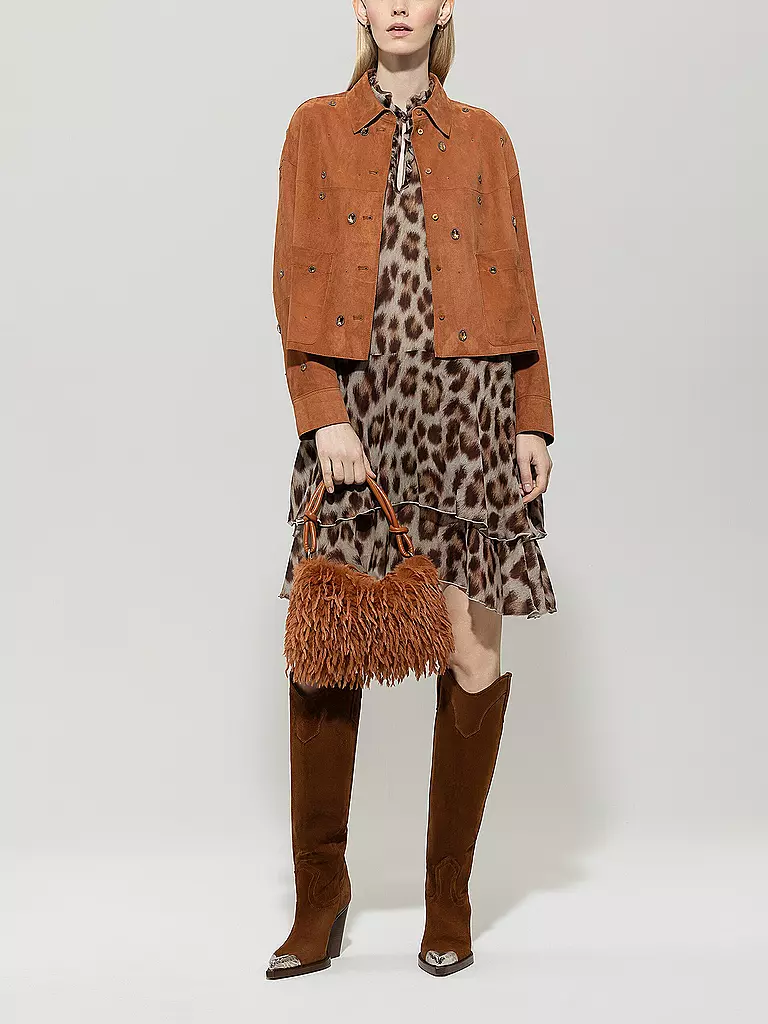 LUISA CERANO | Chaqueta de cuero | Naranja