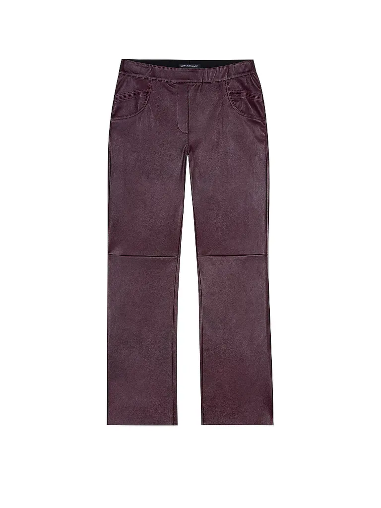 LUISA CERANO | Pantalones de cuero | Rojo oscuro