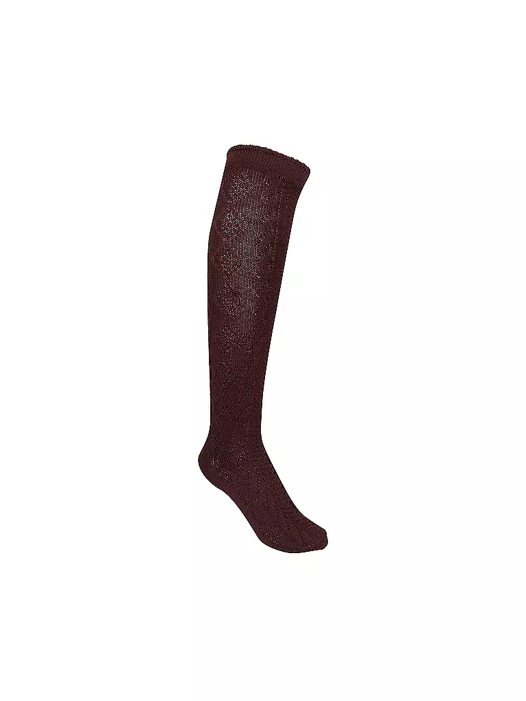LUISE STEINER | Calcetines hasta la rodilla de traje tradicional burdeos | Rojo oscuro