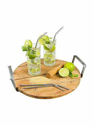 LURCH | Pajitas curvadas de 21,5 cm de acero inoxidable en 4 colores