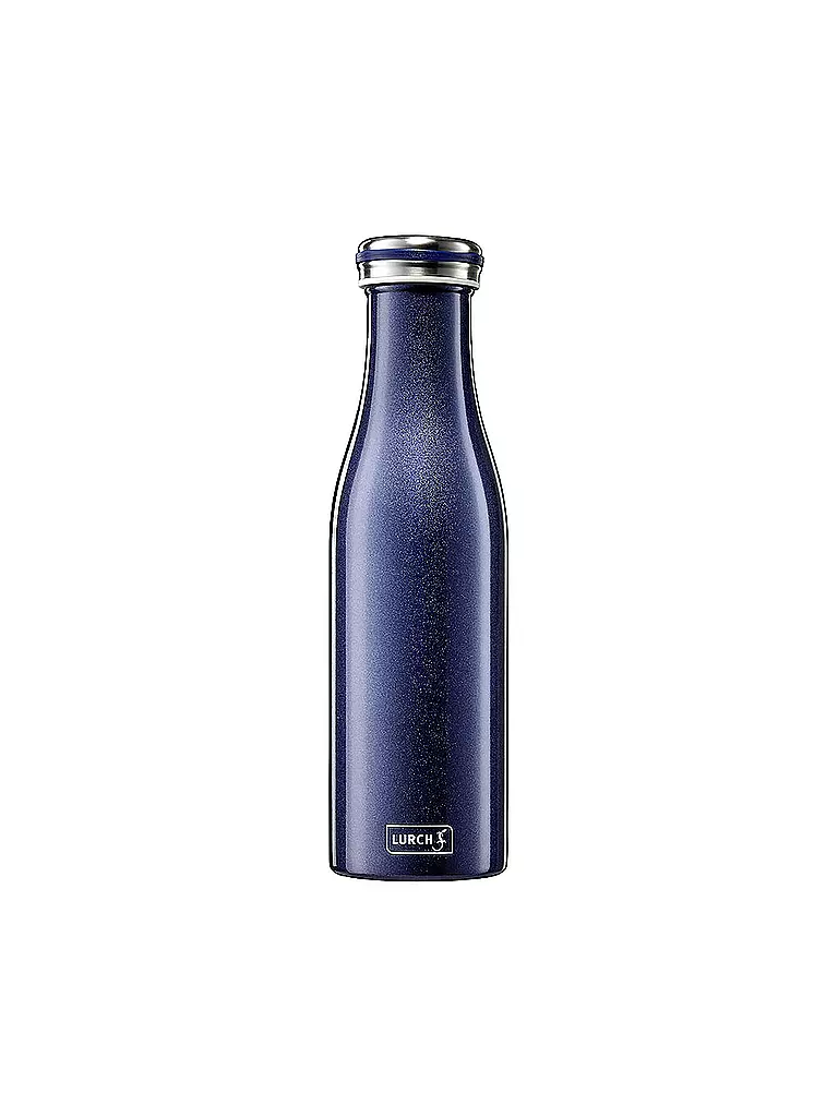 LURCH | Botella aislante - Termo de acero inoxidable 0,5 l Azul Metálico | Azul oscuro