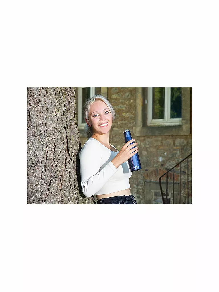 LURCH | Botella aislante - Termo de acero inoxidable 0,5 l Azul Metálico | Azul oscuro