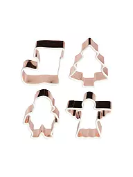 LURCH | Cortadores de galletas 4 piezas XMAS MINI Cobre/Silicona | Cobre
