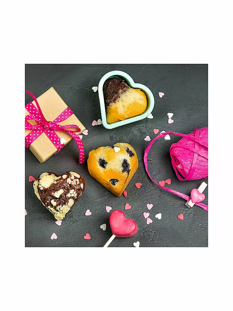 LURCH | Flexiform Muffinliner Herz 6er Set Pastel Mix | Multicolor