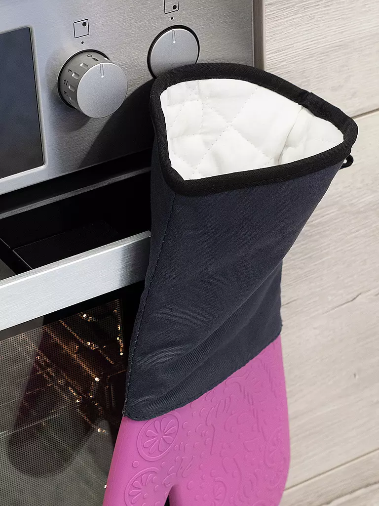 LURCH | Guante de cocina de silicona rosa / negro | Rosa