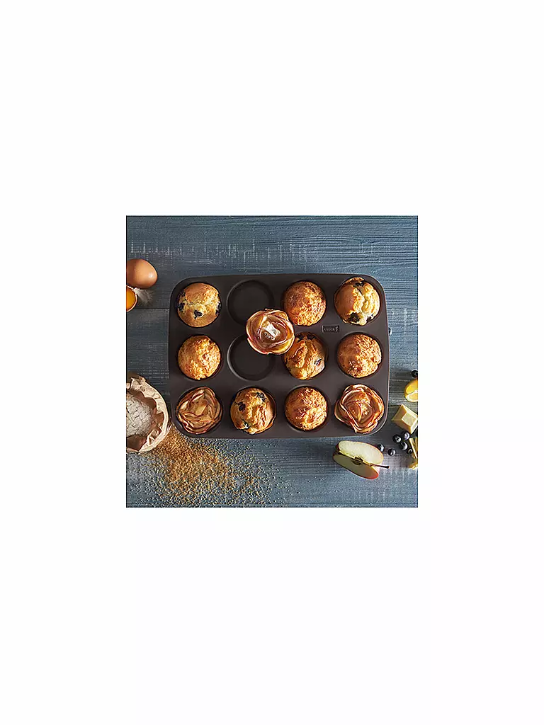LURCH | Molde flexible para muffins de 12 cavidades | Marrón