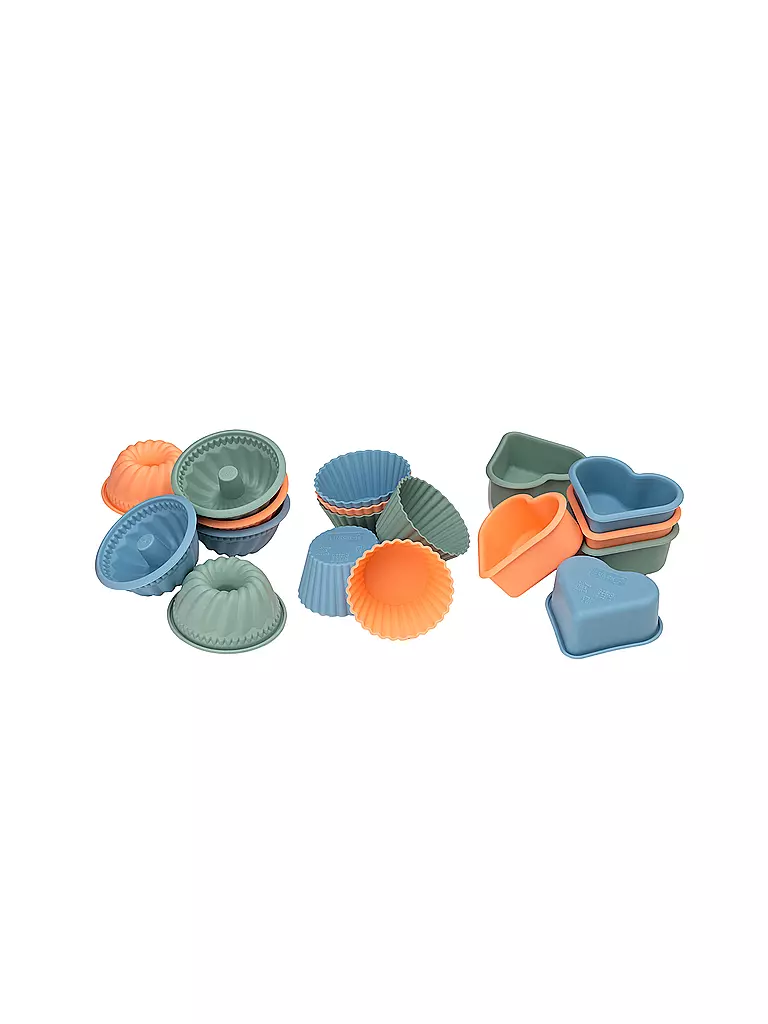LURCH | Moldes para hornear FLEXISTARTER MINI CAKES 3x6 unidades Muffin/Corazón/Bundt cake | Multicolor