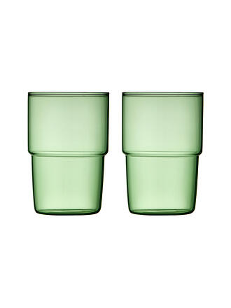 LYNGBY GLAS | Juego de 2 vasos de vidrio TORINO 40 cl Verde