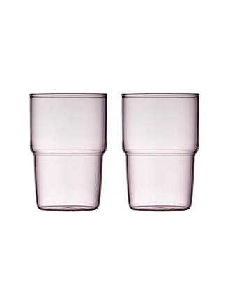 LYNGBY GLAS | Juego de 2 vasos TORINO de 40 cl, rosa