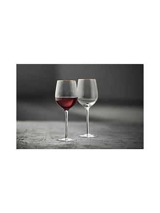 LYNGBY GLAS | Juego de copas de vino tinto de 4 piezas con borde dorado PALERMO 40cl