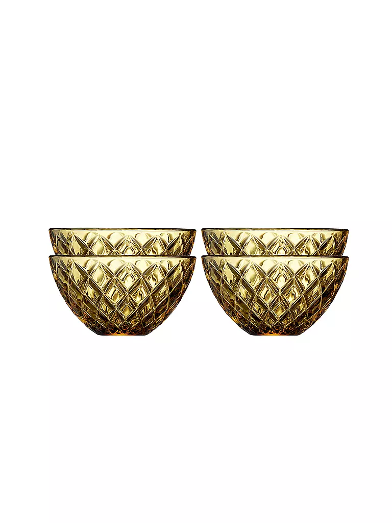 LYNGBY GLAS | Cuenco 4 piezas 12cm SORRENTO Ámbar | Amarillo