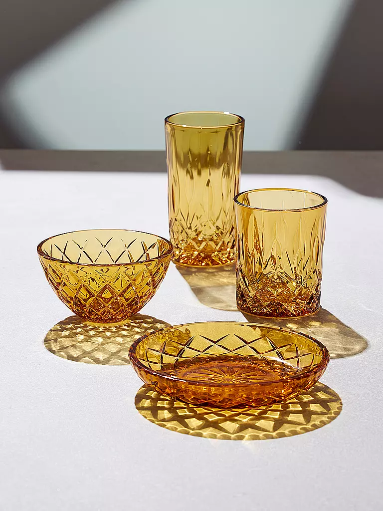 LYNGBY GLAS | Cuenco 4 piezas 12cm SORRENTO Ámbar | Amarillo