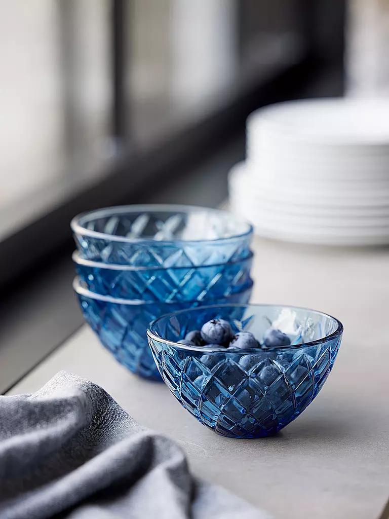 LYNGBY GLAS | Cuenco 4 piezas 12cm SORRENTO Azul | 