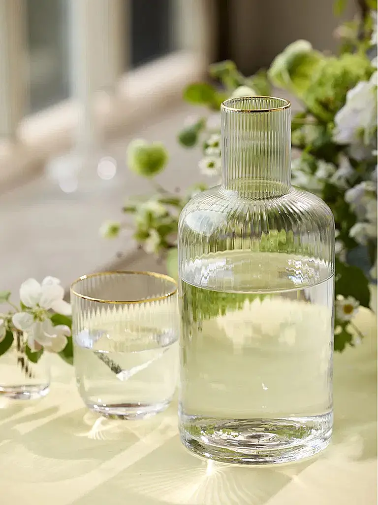 LYNGBY GLAS | Jarra con borde dorado 1,5l PALERMO | 