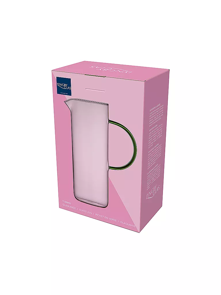 LYNGBY GLAS | Jarra de cristal TORINO 1,1l Rosa/Azul | 