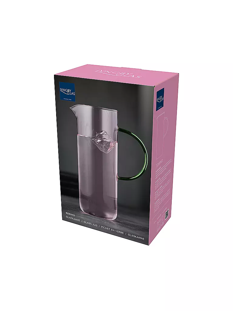 LYNGBY GLAS | Jarra de cristal TORINO 1,1l Rosa/Azul | 