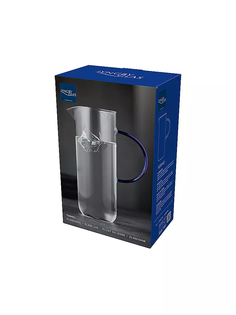 LYNGBY GLAS | Jarra de cristal TORINO 1,1l Transparente/ Azul | 