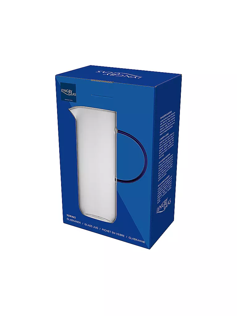 LYNGBY GLAS | Jarra de cristal TORINO 1,1l Transparente/ Azul | 