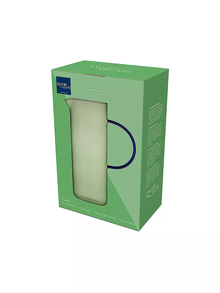 LYNGBY GLAS | Jarra de cristal TORINO 1,1l Verde/Azul | 