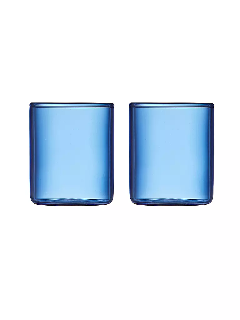 LYNGBY GLAS | Juego de 2 vasos de chupito TORINO 6cl Azul | Azul