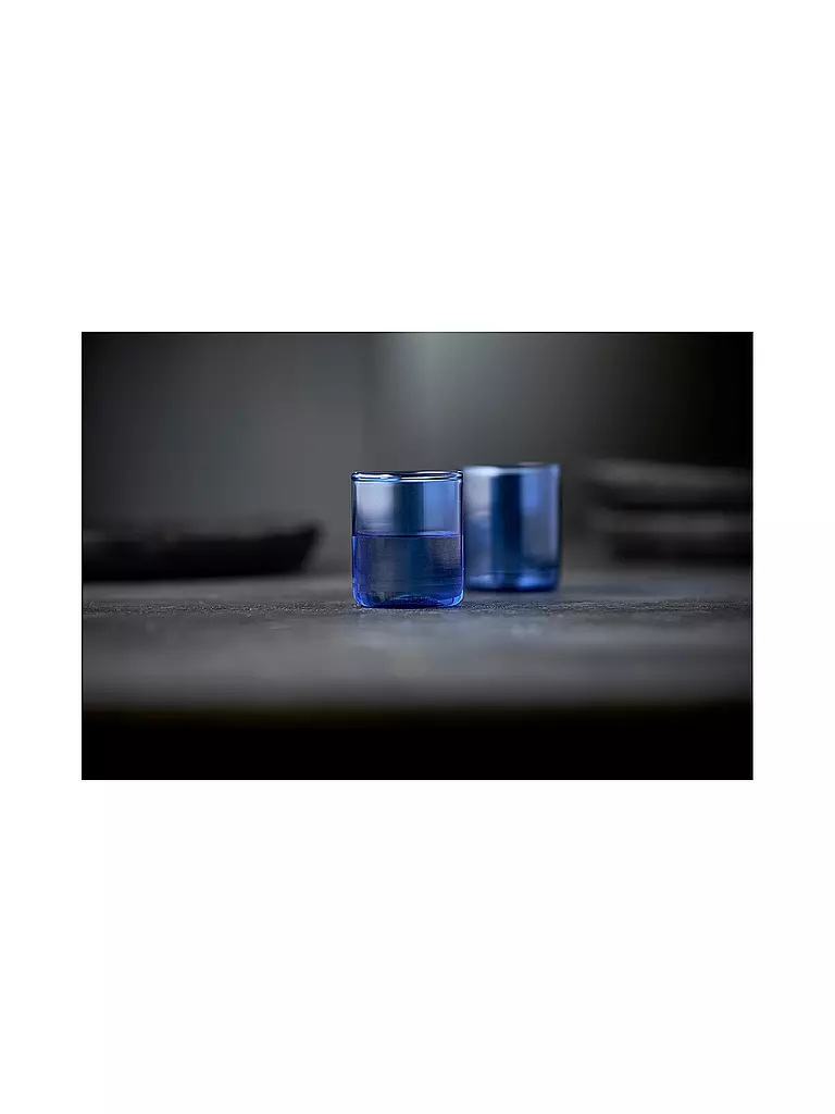 LYNGBY GLAS | Juego de 2 vasos de chupito TORINO 6cl Azul | Azul
