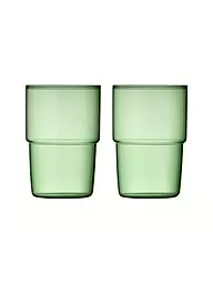 LYNGBY GLAS | Juego de 2 vasos TORINO de 40 cl, rosa | Verde claro