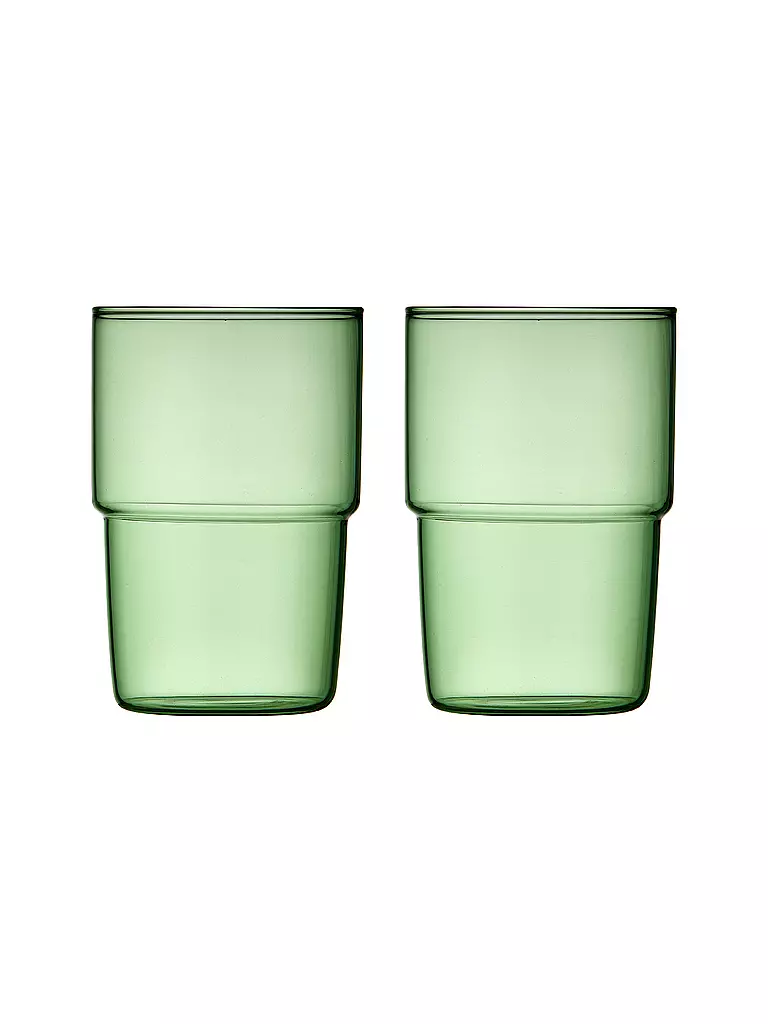 LYNGBY GLAS | Juego de 2 vasos de vidrio TORINO 40 cl Verde | hellgrün