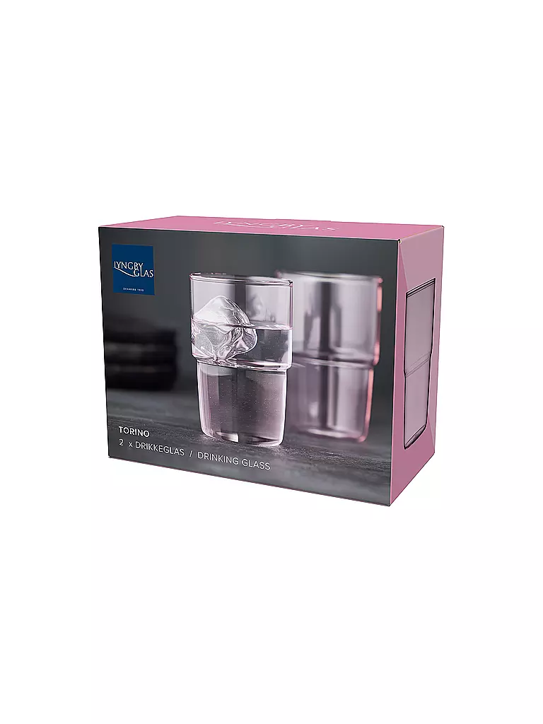 LYNGBY GLAS | Juego de 2 vasos TORINO de 40 cl, rosa | rosa