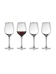 LYNGBY GLAS | Juego de copas de vino tinto de 4 piezas con borde dorado PALERMO 40cl | Transparente
