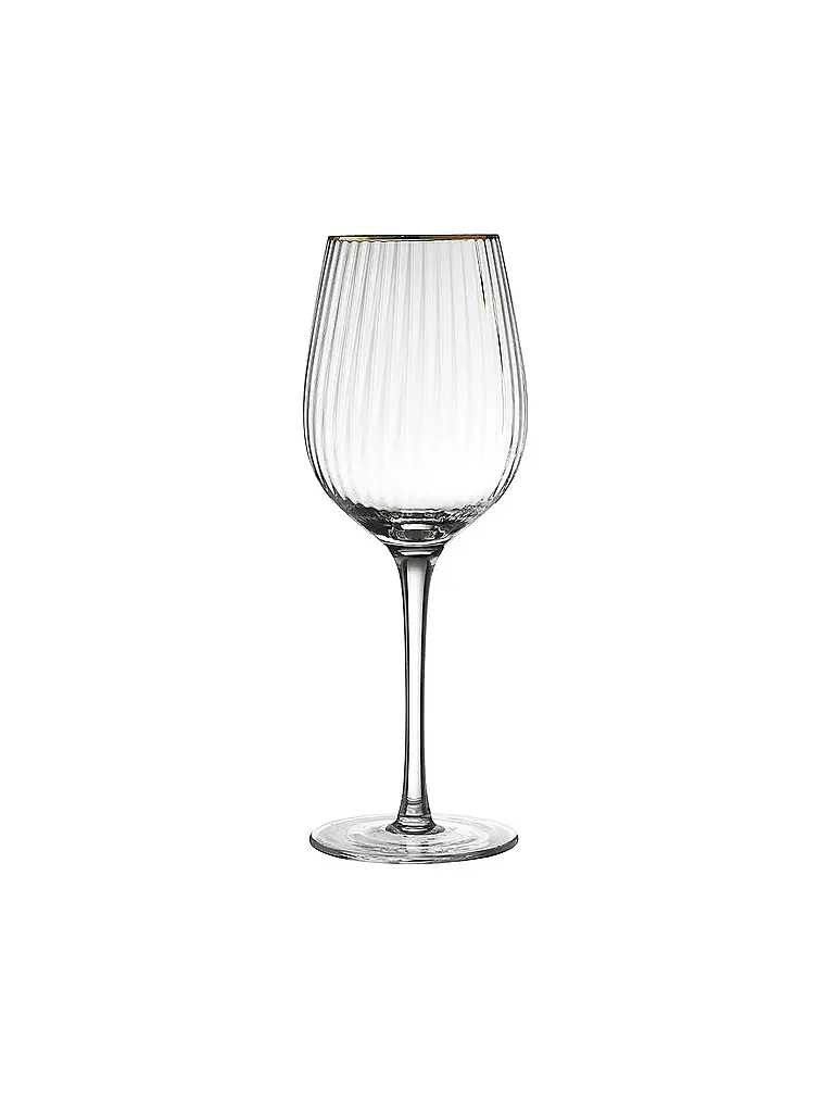 LYNGBY GLAS | Juego de copas de vino tinto de 4 piezas con borde dorado PALERMO 40cl | Transparente
