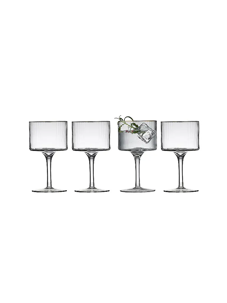 LYNGBY GLAS | Nombre del producto: Juego de 4 vasos de Gin & Tonic con borde dorado PALERMO 45cl | Transparente