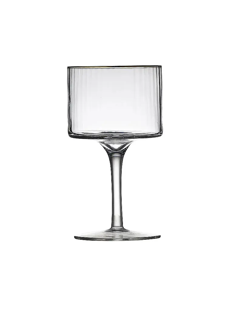 LYNGBY GLAS | Nombre del producto: Juego de 4 vasos de Gin & Tonic con borde dorado PALERMO 45cl | Transparente