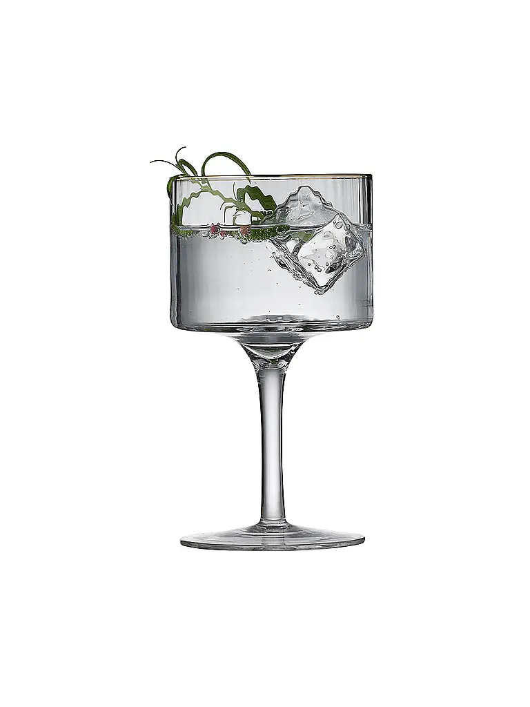 LYNGBY GLAS | Nombre del producto: Juego de 4 vasos de Gin & Tonic con borde dorado PALERMO 45cl | Transparente