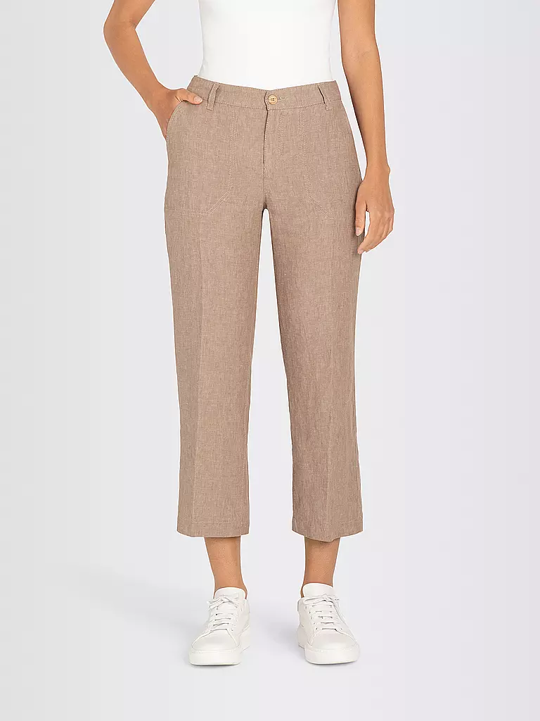 MAC | Pantalón de lino 7/8 Nora | Beige