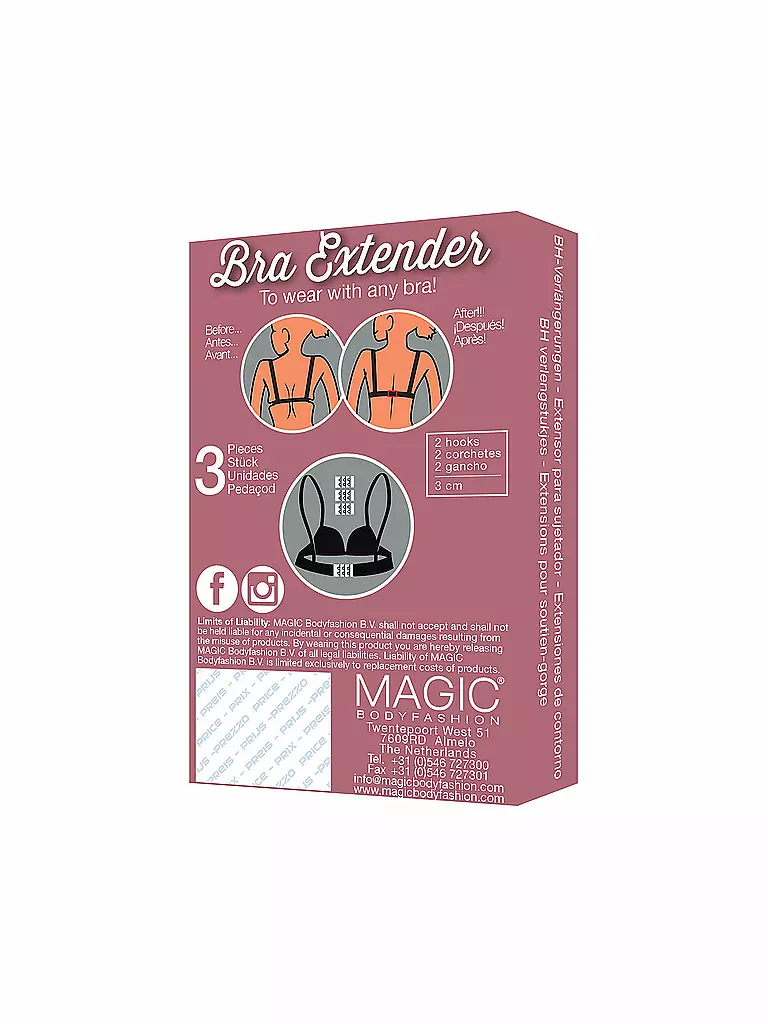 MAGIC BODYFASHION | Extensor de sujetador, paquete de 3 | 