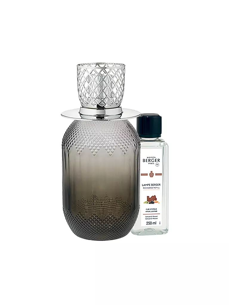 MAISON BERGER PARIS | Lampe Berger Set EVANESCENCE GRISE +250ml Mystic Leather | Gris