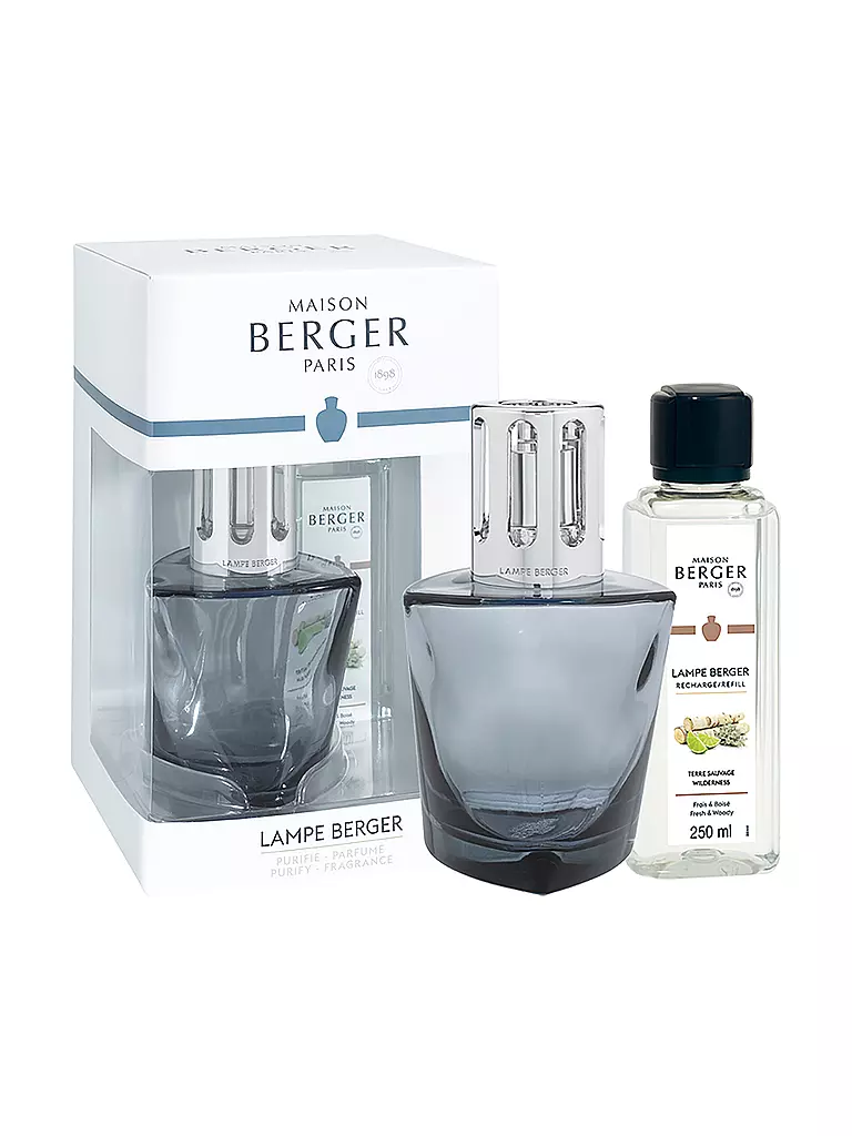 MAISON BERGER PARIS | Lampe Berger Set TERRA Noir 250ml Terre Sauvage | Gris