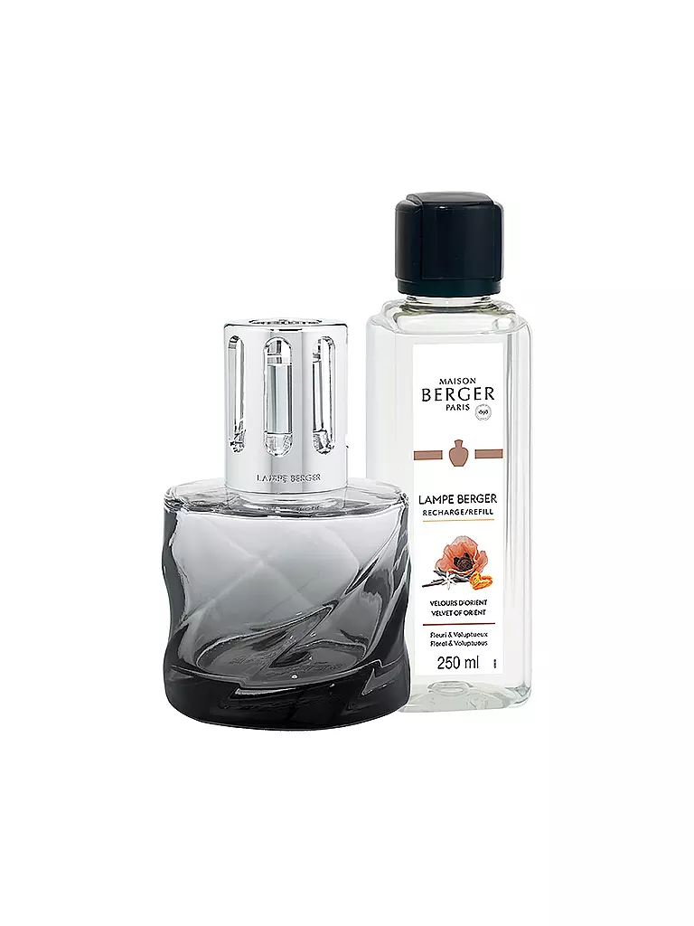 MAISON BERGER PARIS | Set Flacon Spirale Noire 250ml Velours d' Orient | Gris