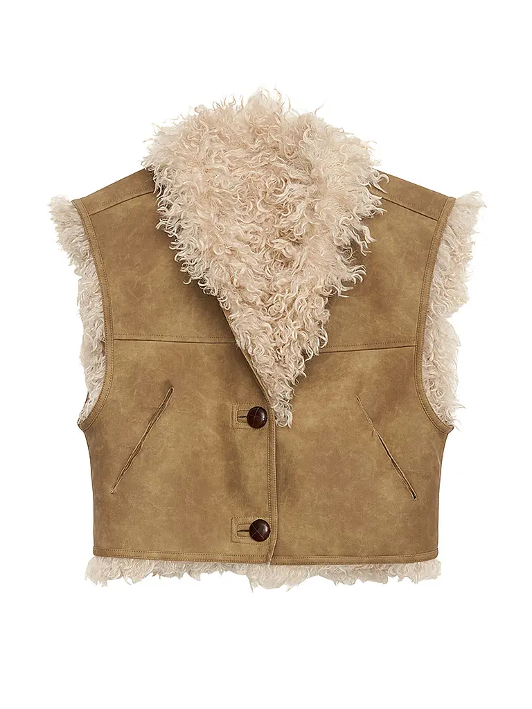 MARANT ETOILE | Chaleco reversible con aspecto de piel CLARA | Beige