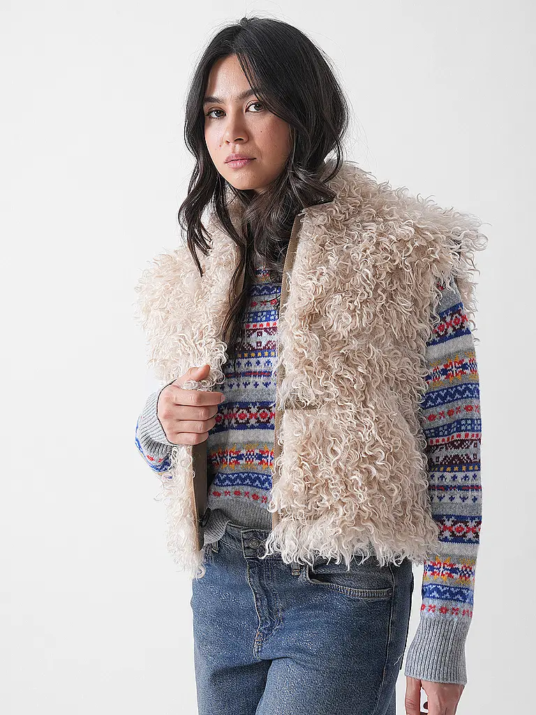 MARANT ETOILE | Chaleco reversible con aspecto de piel CLARA | Beige